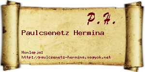 Paulcsenetz Hermina névjegykártya